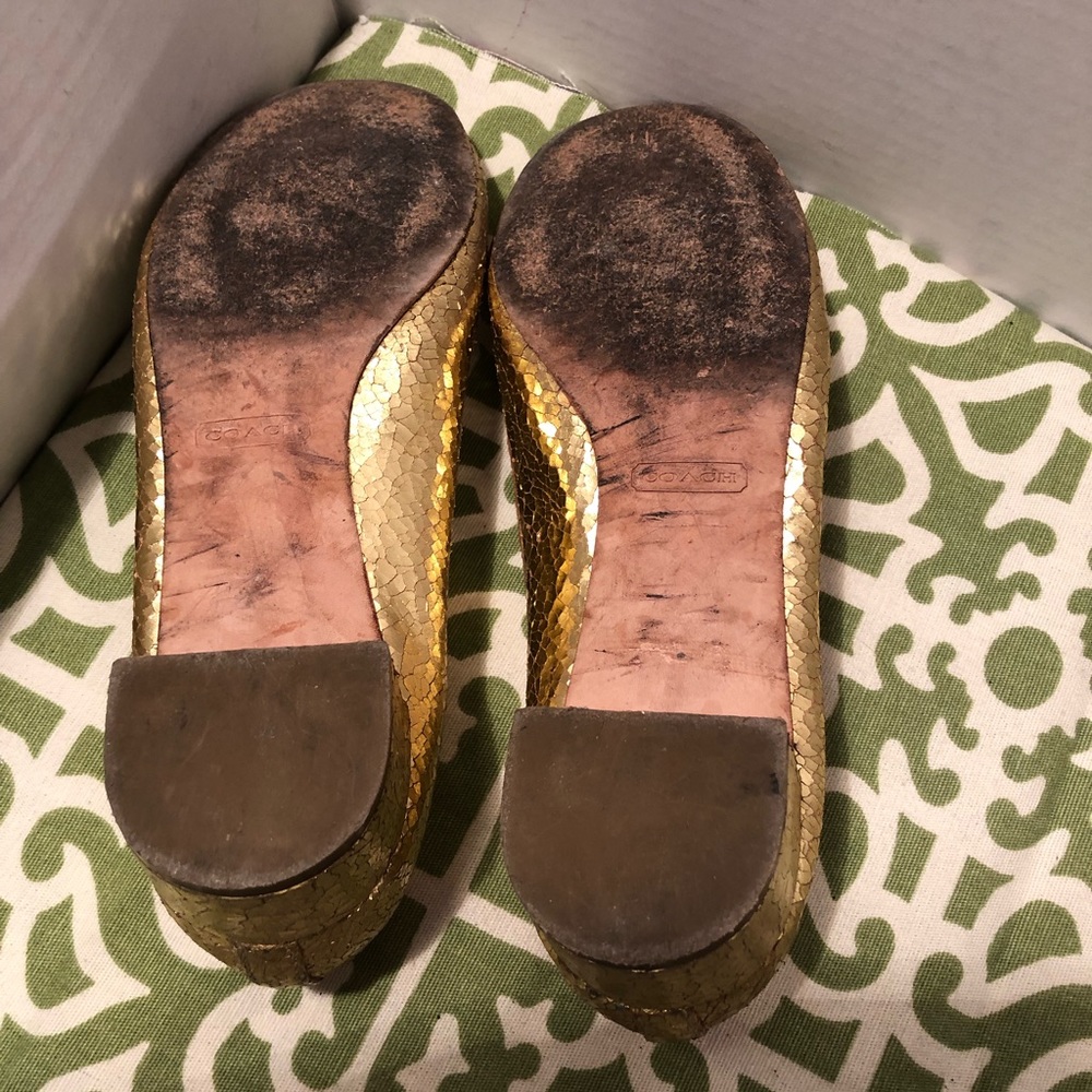 Coach Odella Gold Flats - Picture 3 of 3